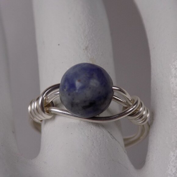 Blue jasper wire wrapped ring size 6.5 - Picture 1 of 6